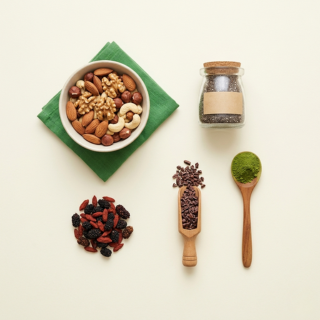Noten, zaden, vruchten, superfood